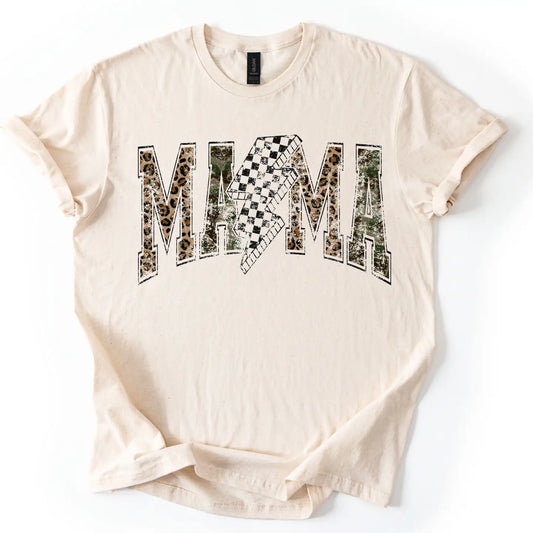 MAMA CHEETAH CAMO CREWNECK TEE/SWEATSHIRT
