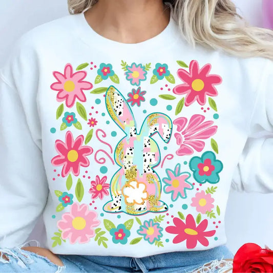 BOHO EASTER BUNNY CREWNECK TEE/SWEATSHIRT