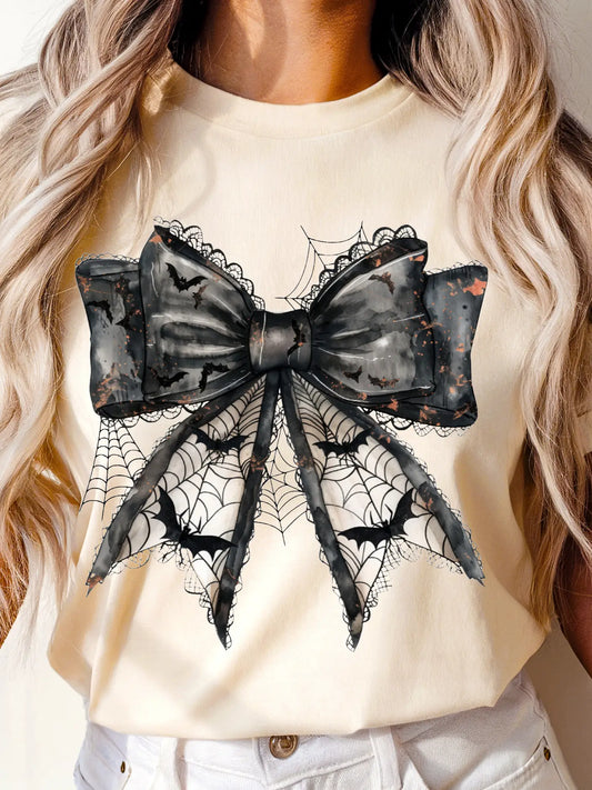 COBWEB BOW CREWNECK TEE/SWEATSHIRT