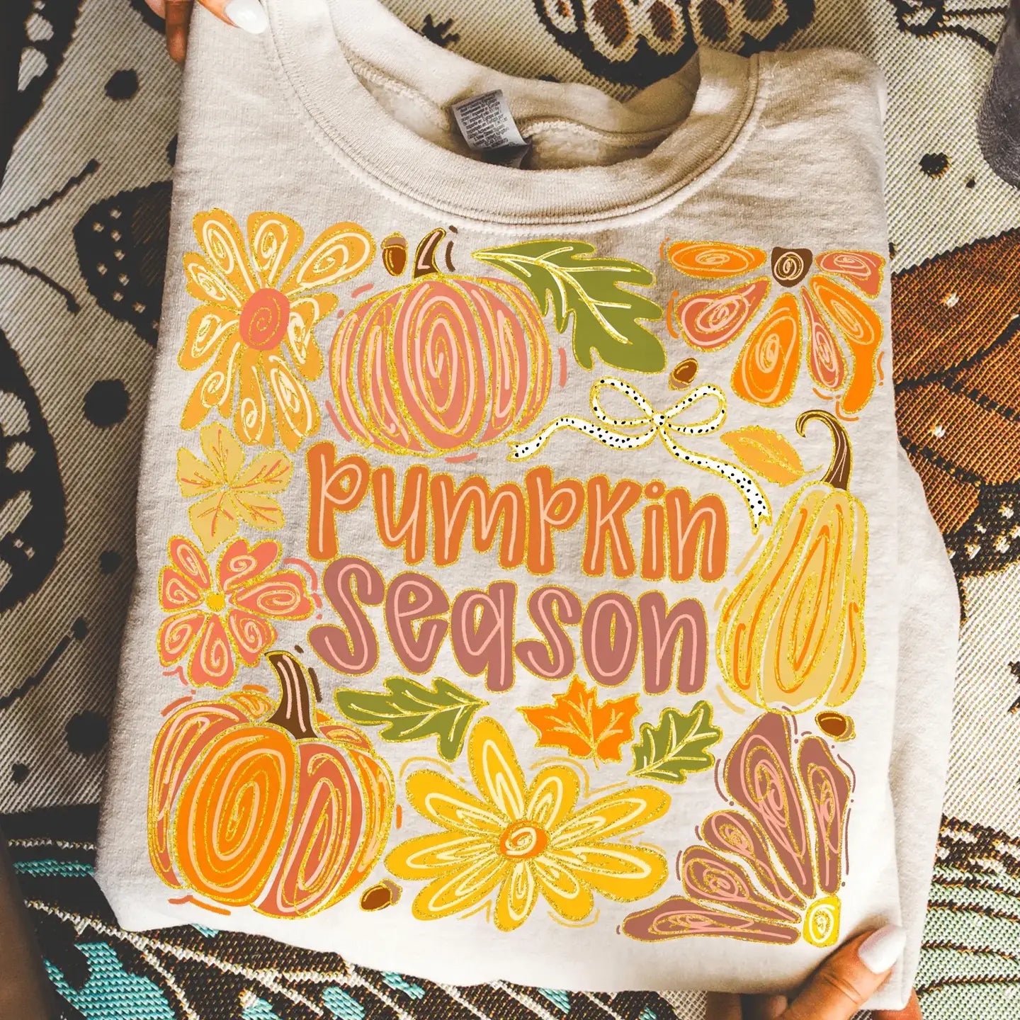 PUMPKIN SEASON CREWNECK TEE/SWEATSHIRT