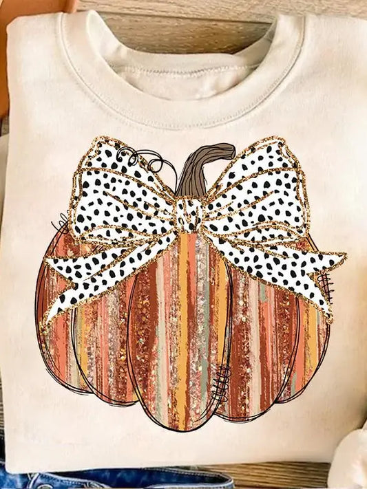 PUMPKIN WATERCOLOR CREWNECK TEE/SWEATSHIRT