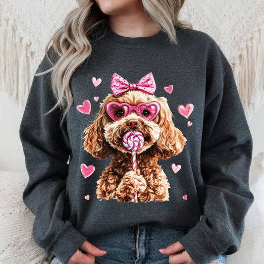 GOLDEN DOODLE VALENTINE CREWNECK TEE/SWEATSHIRT