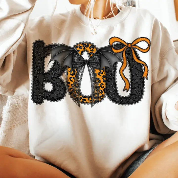 BOO CREWNECK TEE/SWEATSHIRT