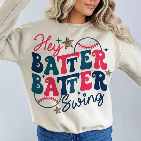 HEY BATTER BATTER SWING CREWNECK TEE/SWEATSHIRT