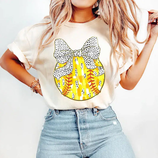 BRUSHSTROKE SOFTBALL CREWNECK TEE/SWEATSHIRT