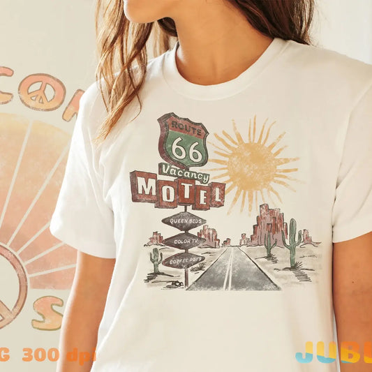 ROUTE 66 CREWNECK TEE/SWEATSHIRT
