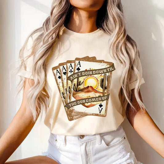 AIN'T GOING DOWN CREWNECK TEE/SWEATSHIRT