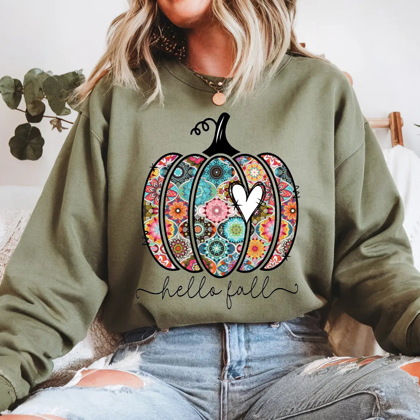 HELLO FALL CREWNECK TEE/SWEATSHIRT