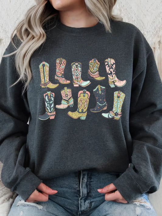 COWBOY BOOTS CREWNECK TEE/SWEATSHIRT