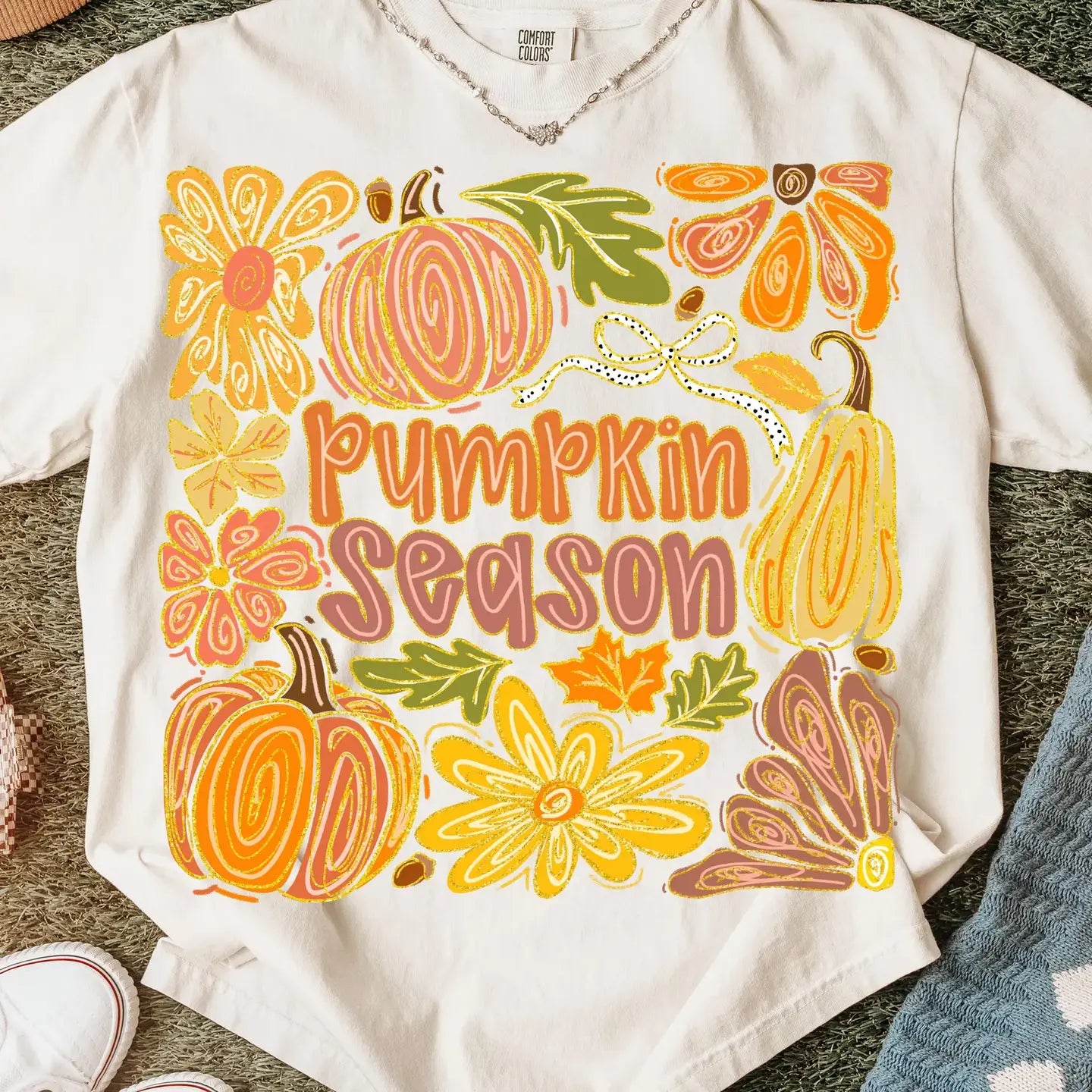 PUMPKIN SEASON CREWNECK TEE/SWEATSHIRT