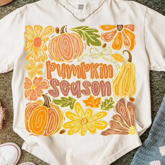 PUMPKIN SEASON CREWNECK TEE/SWEATSHIRT