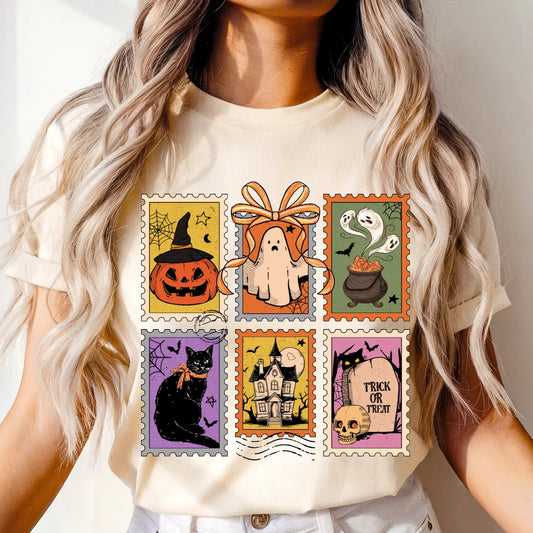 HALLOWEEN STAMPS CREWNECK TEE/SWEATSHIRT