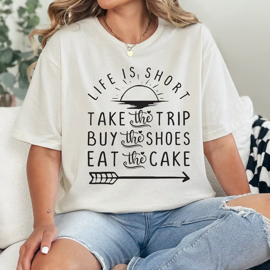 LIFE IS SHORT CREWNECK TEE/SWEATSHIRT