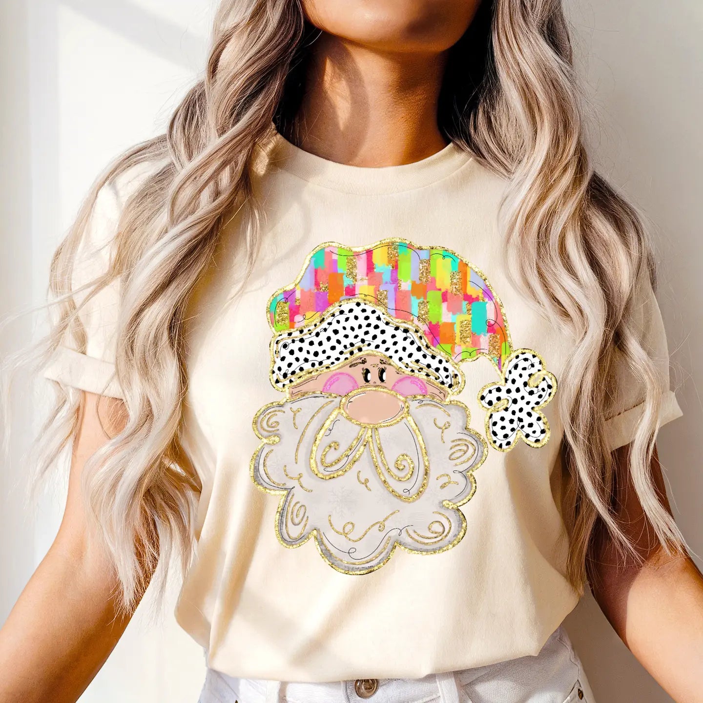 PREPPY SANTA CREWNECK TEE/SWEATSHIRT