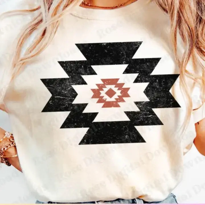 WESTERN TRIBAL CREWNECK TEE/SWEATSHIRT