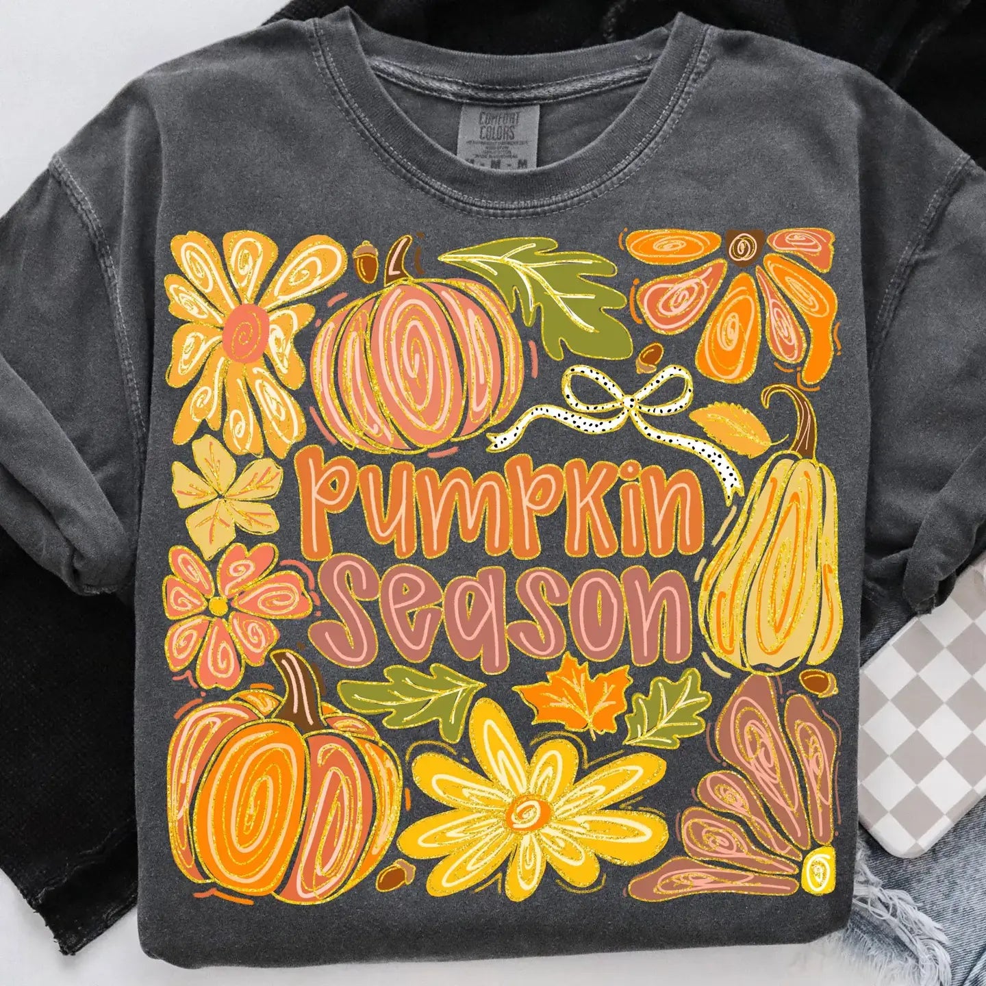 PUMPKIN SEASON CREWNECK TEE/SWEATSHIRT