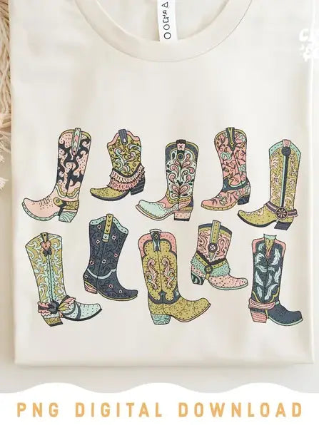 COWBOY BOOTS CREWNECK TEE/SWEATSHIRT