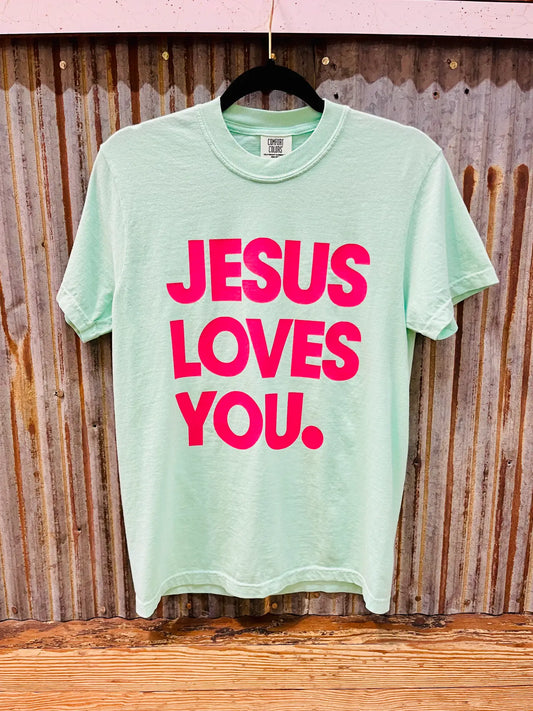 JESUS LOVES YOU COMFORT COLORS TEE