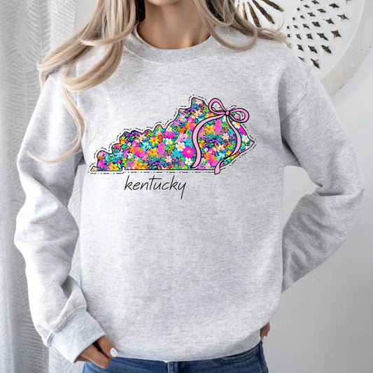 KENTUCKY FLORAL STATE CREWNECK TEE/SWEATSHIRT