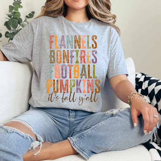 FLANNELS BONFIRES.. CREWNECK TEE/SWEATSHIRT