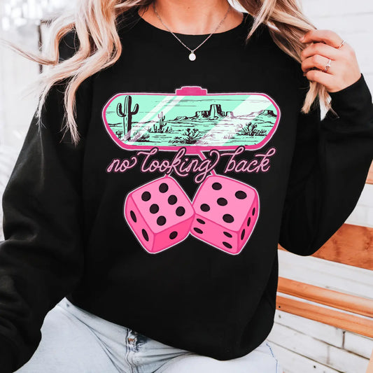 NO LOOKING BACK CREWNECK TEE/SWEATSHIRT