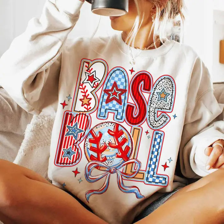 BASEBALL CREWNECK TEE/SWEATSHIRT