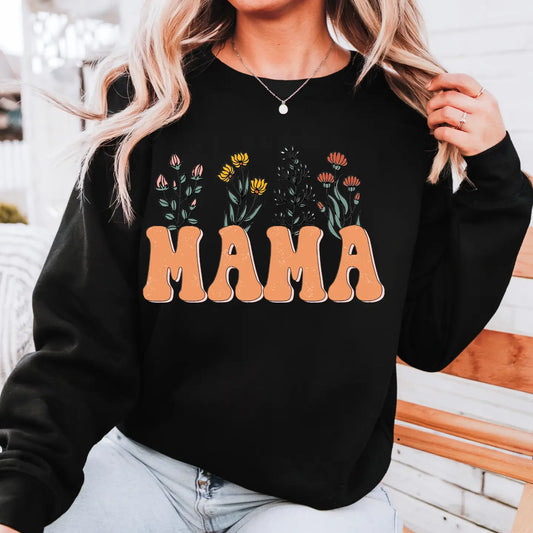 MAMA FLORAL CREWNECK TEE/SWEATSHIRT