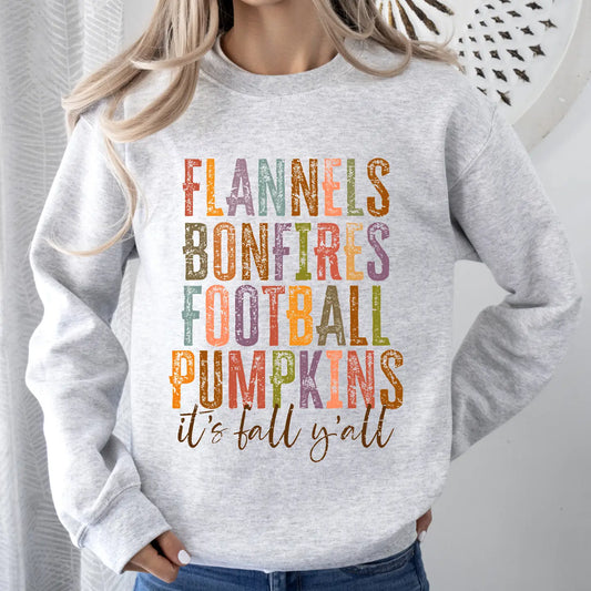 FLANNELS BONFIRES.. CREWNECK TEE/SWEATSHIRT