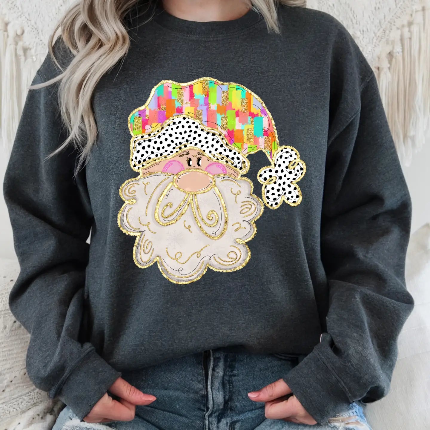 PREPPY SANTA CREWNECK TEE/SWEATSHIRT