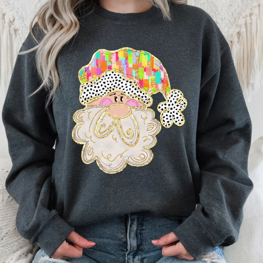 PREPPY SANTA CREWNECK TEE/SWEATSHIRT