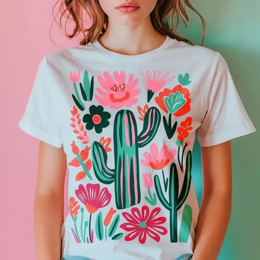 BOHO CACTUS CREWNECK TEE/SWEATSHIRT